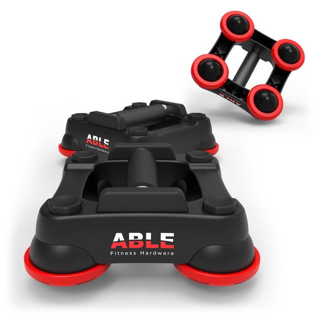 ABLE Rolling Push Up Bars - Red